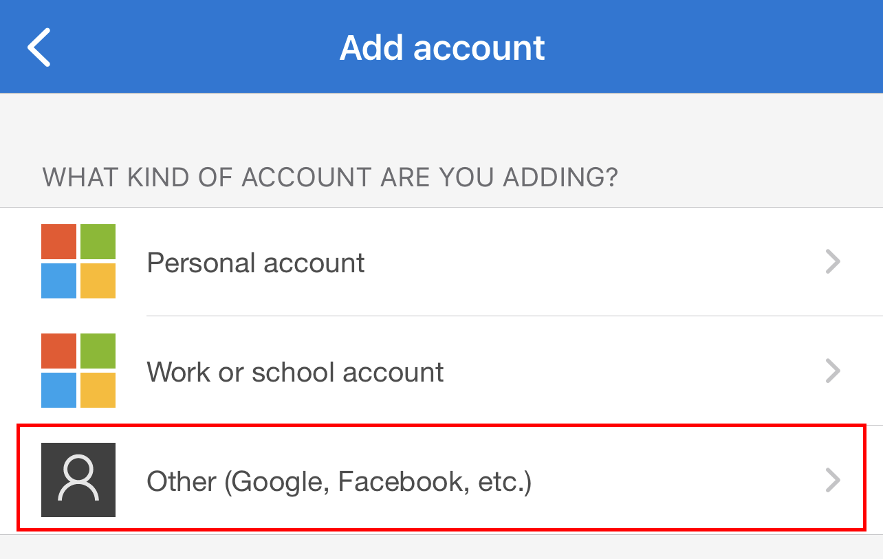 Microsoft authenticator add account